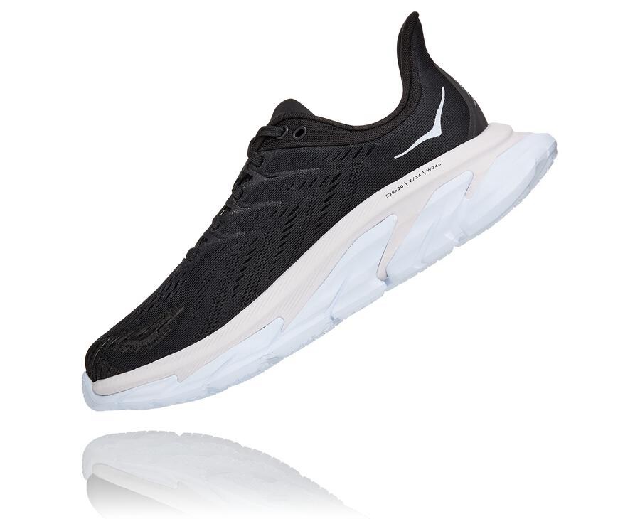 Running Shoes Mens - Hoka One One Clifton Edge - Black/White - NYWTBMJ-51